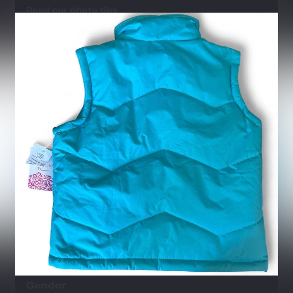 Beverly Hills Princess blue vest Size 10 #preppy #gilet Vibrant Blue Puffer Vest - Picture 2 of 5